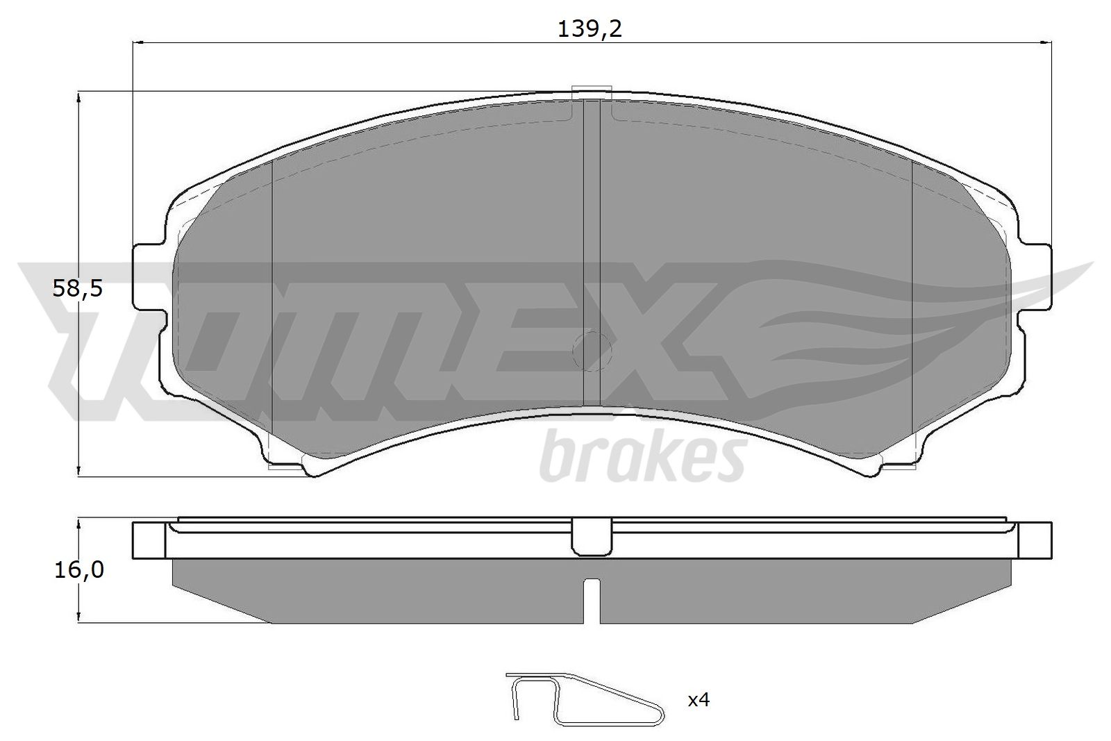 Sada brzdových platničiek kotúčovej brzdy TOMEX Brakes